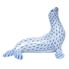 Herend Sea Lion Figurine porcelain figurine painted in the Blue fishnet pattern