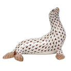 Chocolate fishnet Sea Lion Figurine figurine, hand-painted Herend porcelain with 24k gold accents