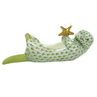 Herend Sea Otter with Starfish Figurine porcelain figurine painted in the Key Lime fishnet pattern