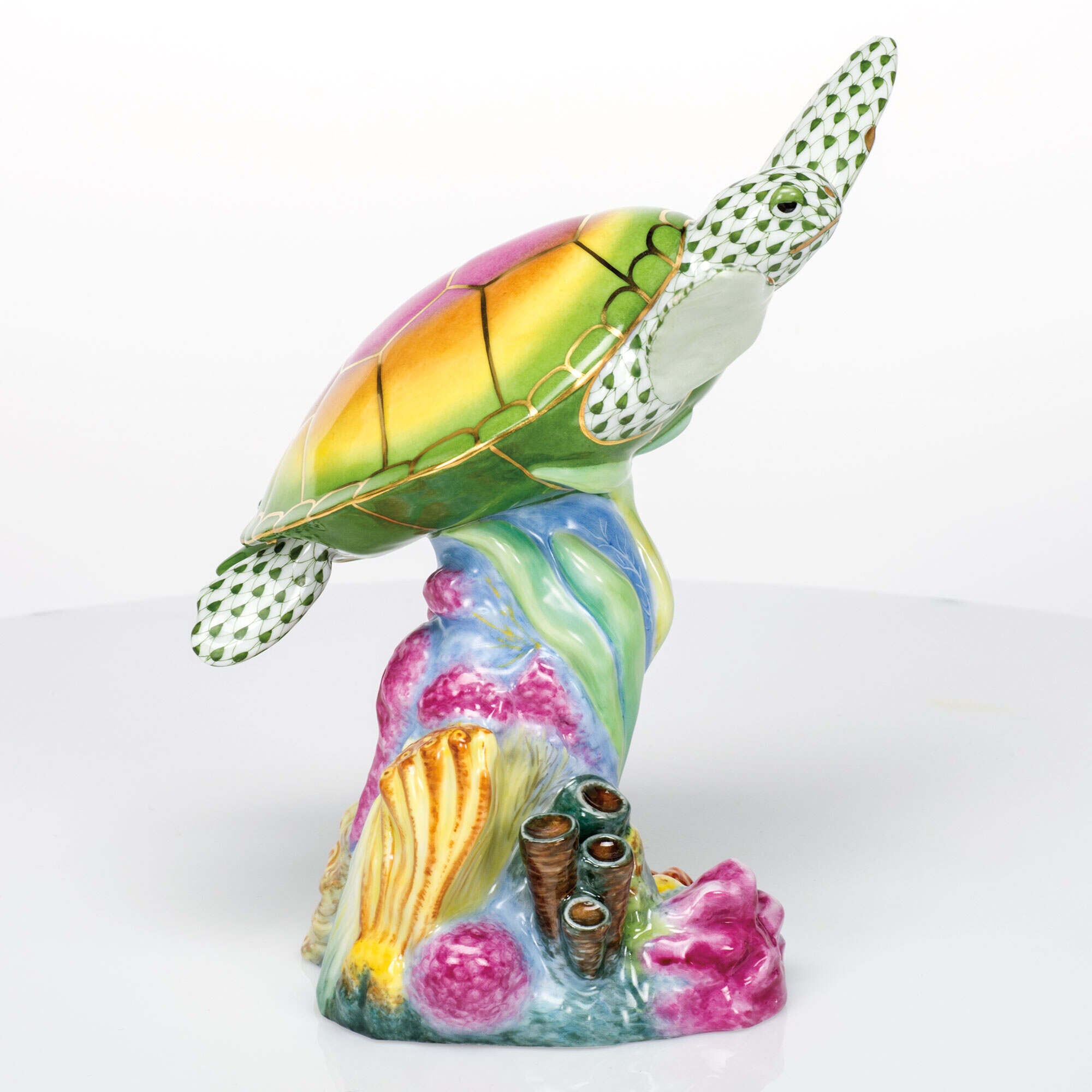 Herend Sea Turtle with Coral Figurine — additional view
