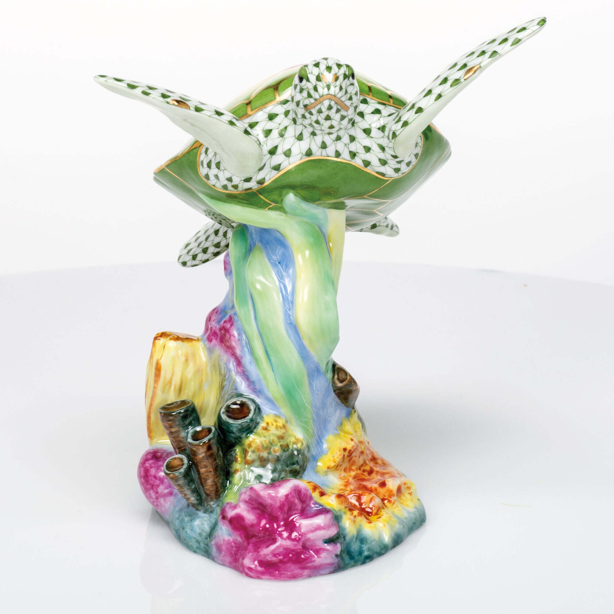Herend Sea Turtle with Coral Figurine — additional view