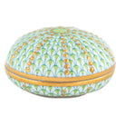 Key Lime fishnet Sea Urchin Box figurine, hand-painted Herend porcelain with 24k gold accents