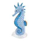 Seahorse on Scallop Shell Figurine in hand-painted Blue porcelain by Herend of Hungary