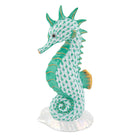Herend Seahorse on Scallop Shell Figurine porcelain figurine painted in the Green fishnet pattern