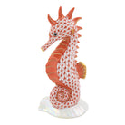 Seahorse on Scallop Shell Figurine in hand-painted Rust porcelain by Herend of Hungary