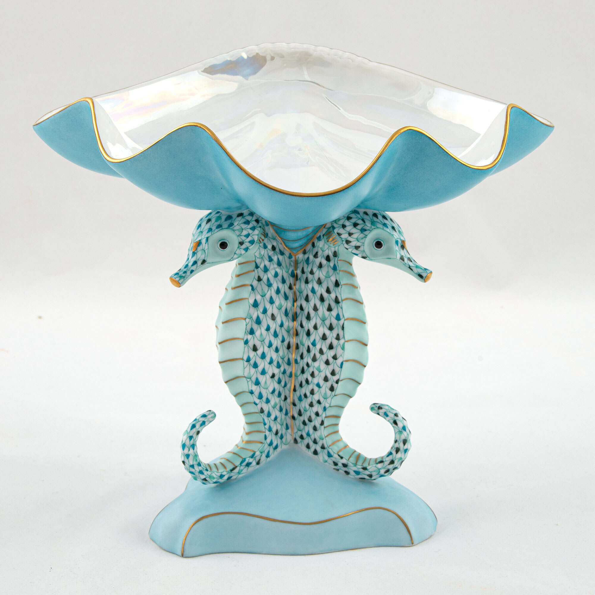 Herend Seahorse Shell Compote Figurine — additional view