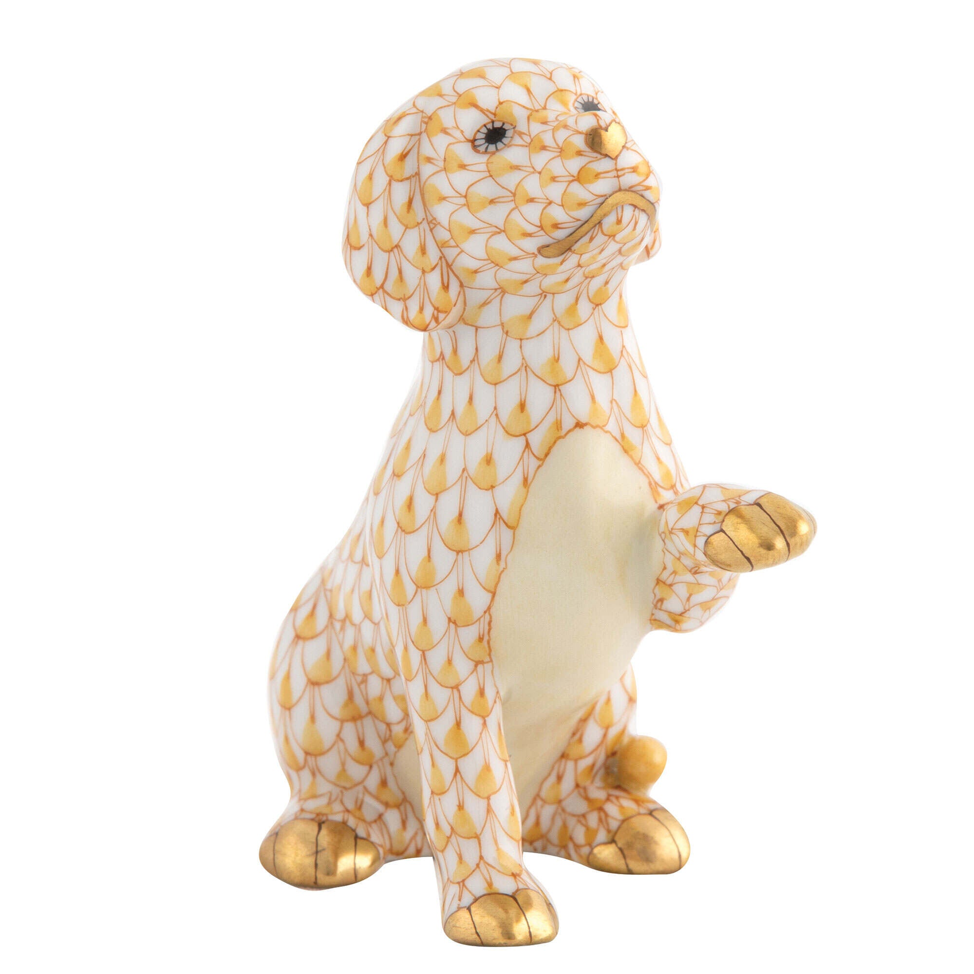 Shaking Hands Figurine in hand-painted Butterscotch porcelain by Herend of Hungary