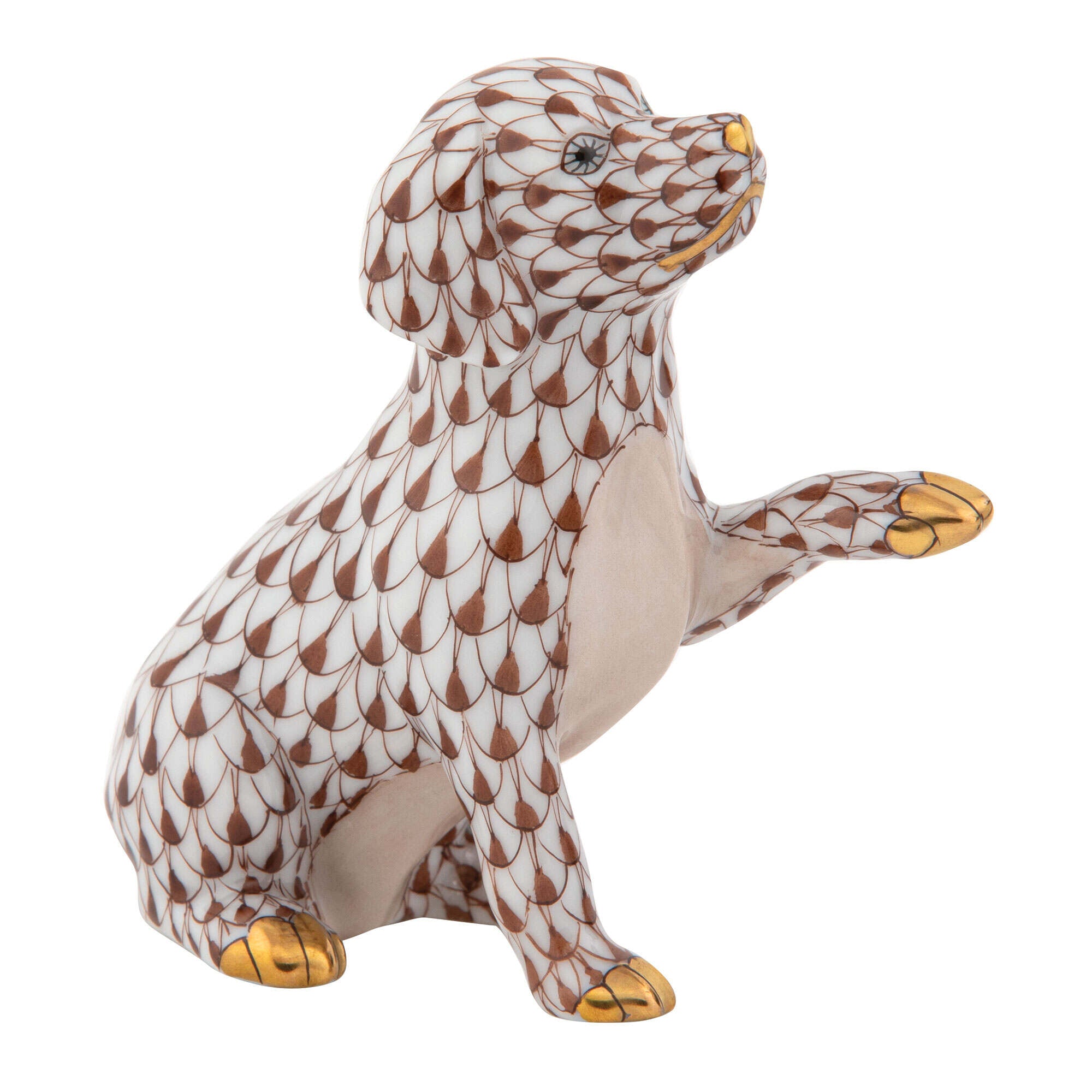 Shaking Hands Figurine in hand-painted Chocolate porcelain by Herend of Hungary