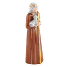 Hand-painted Herend Shepherd with Lamb Figurine in fine porcelain, 2.25in L X 1.75in W X 5.75in H, on a white background