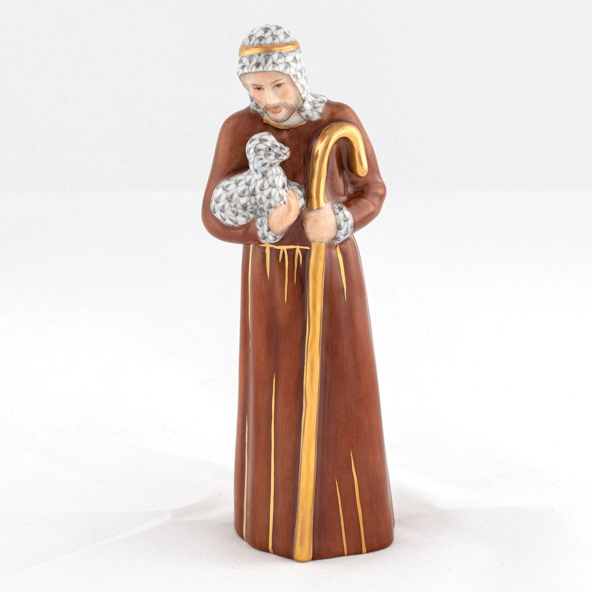 Herend Shepherd with Lamb Figurine, alternate view