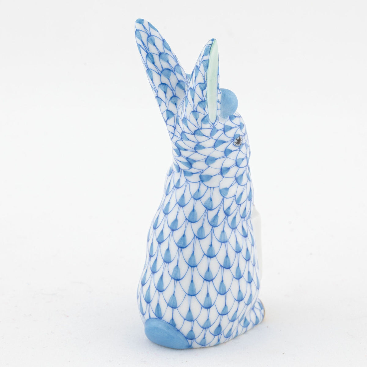 Herend Shopping Bunny Figurine – Blue, alternate view