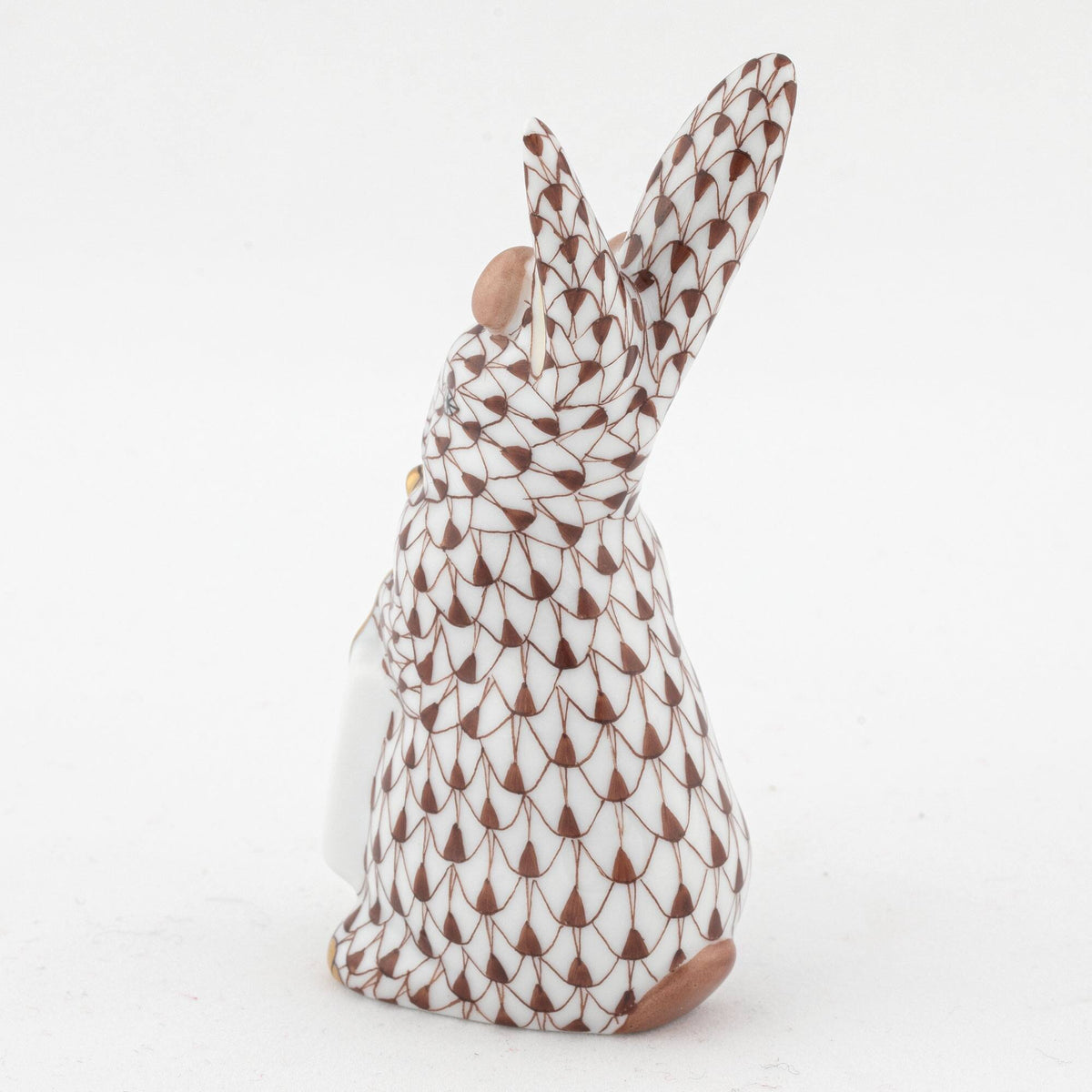 Herend Shopping Bunny Figurine – Chocolate, alternate view