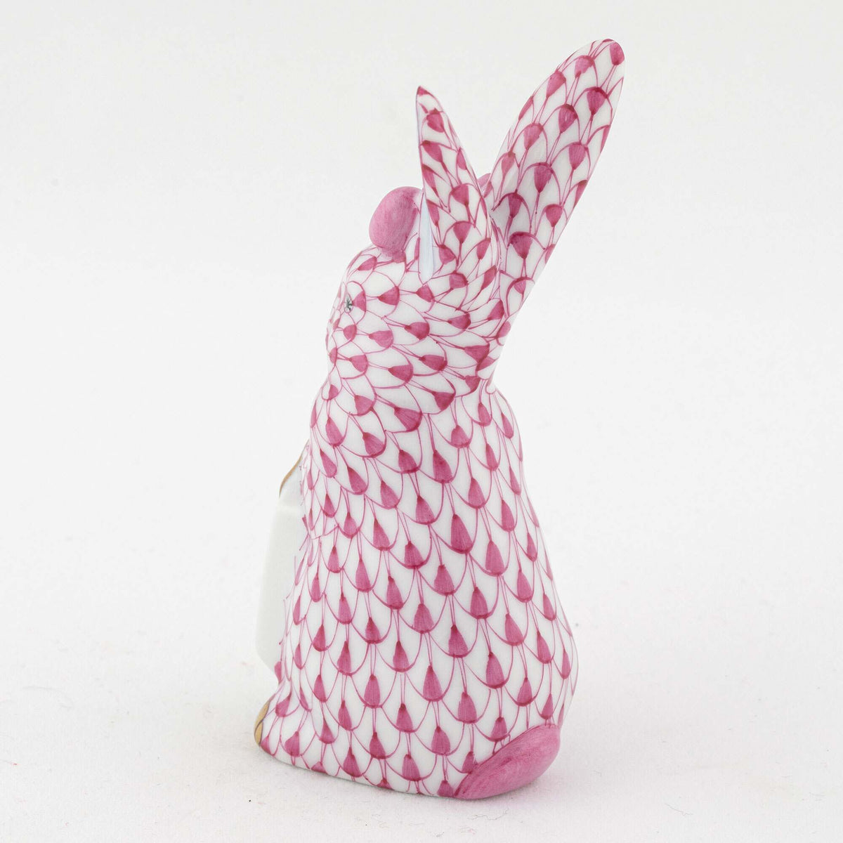 Herend Shopping Bunny Figurine – Raspberry, alternate view