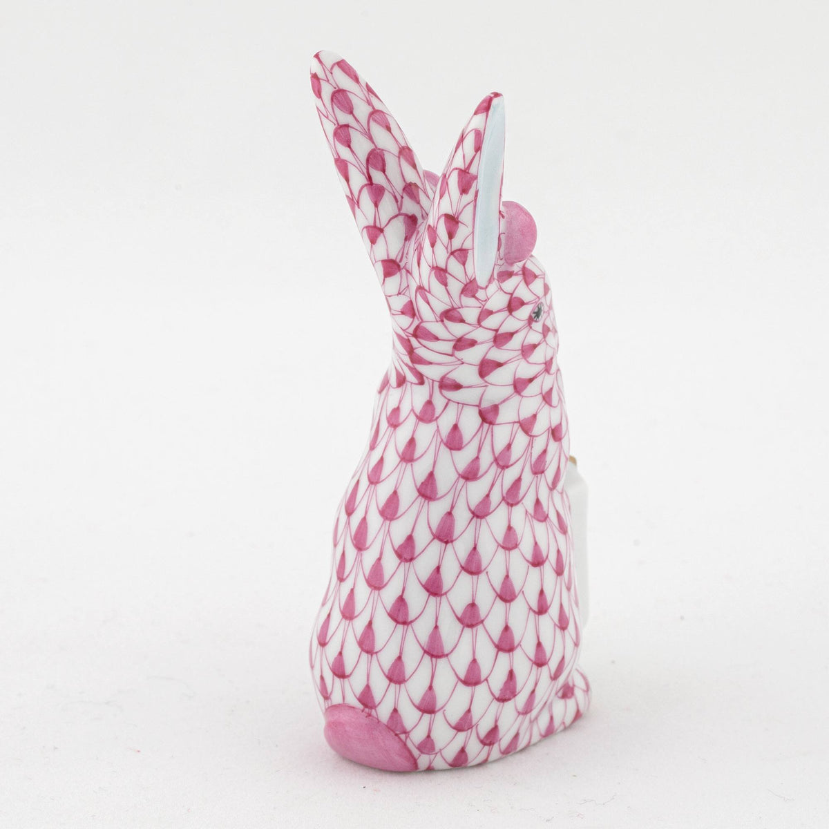 Herend Shopping Bunny Figurine – Raspberry, alternate view
