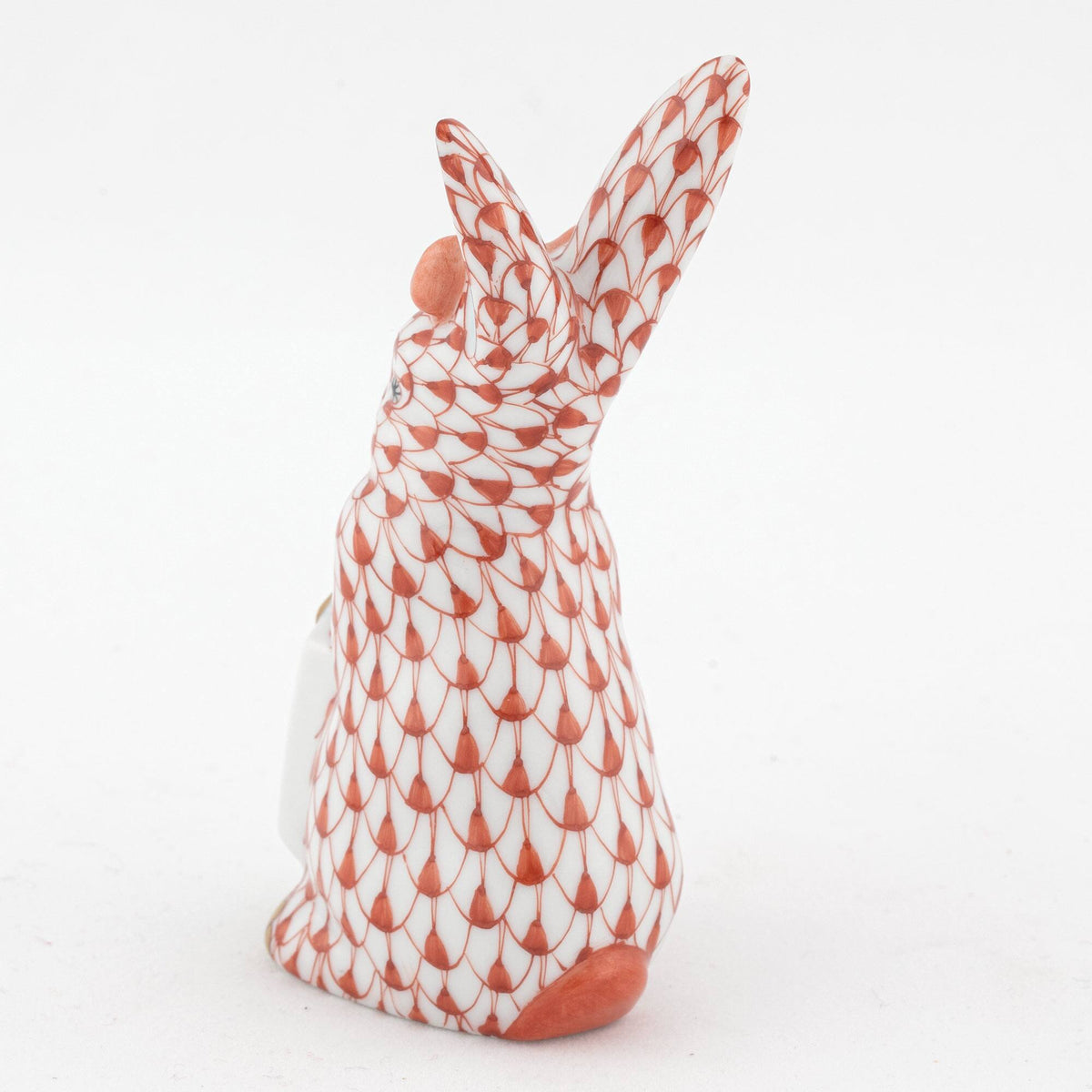 Herend Shopping Bunny Figurine – Rust, alternate view