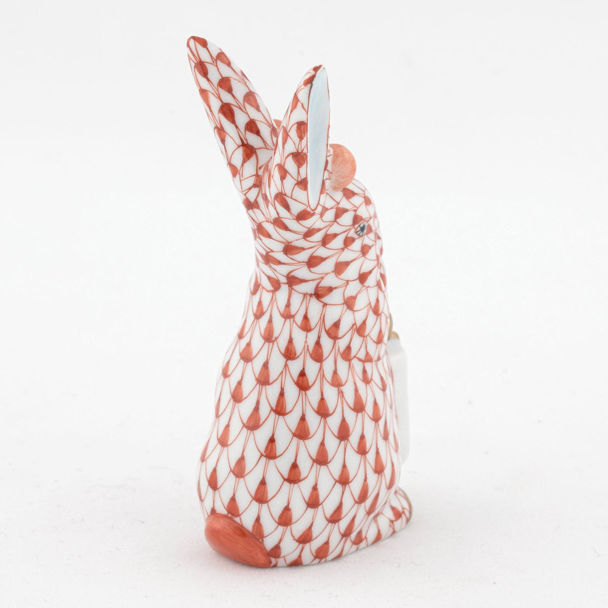 Herend Shopping Bunny Figurine – Rust, alternate view