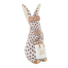 Shopping Bunny Figurine in hand-painted Chocolate porcelain by Herend of Hungary