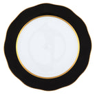 Hand-painted Herend Silk Ribbon - Black Charger Charger & Service Plate in fine porcelain, 12in D, on a white background