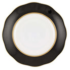 Hand-painted Herend Silk Ribbon - Black Dessert Plate in fine porcelain, 8.25in D, on a white background