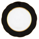 Hand-painted Herend Silk Ribbon - Black Service Plate in fine porcelain, 11in D, on a white background