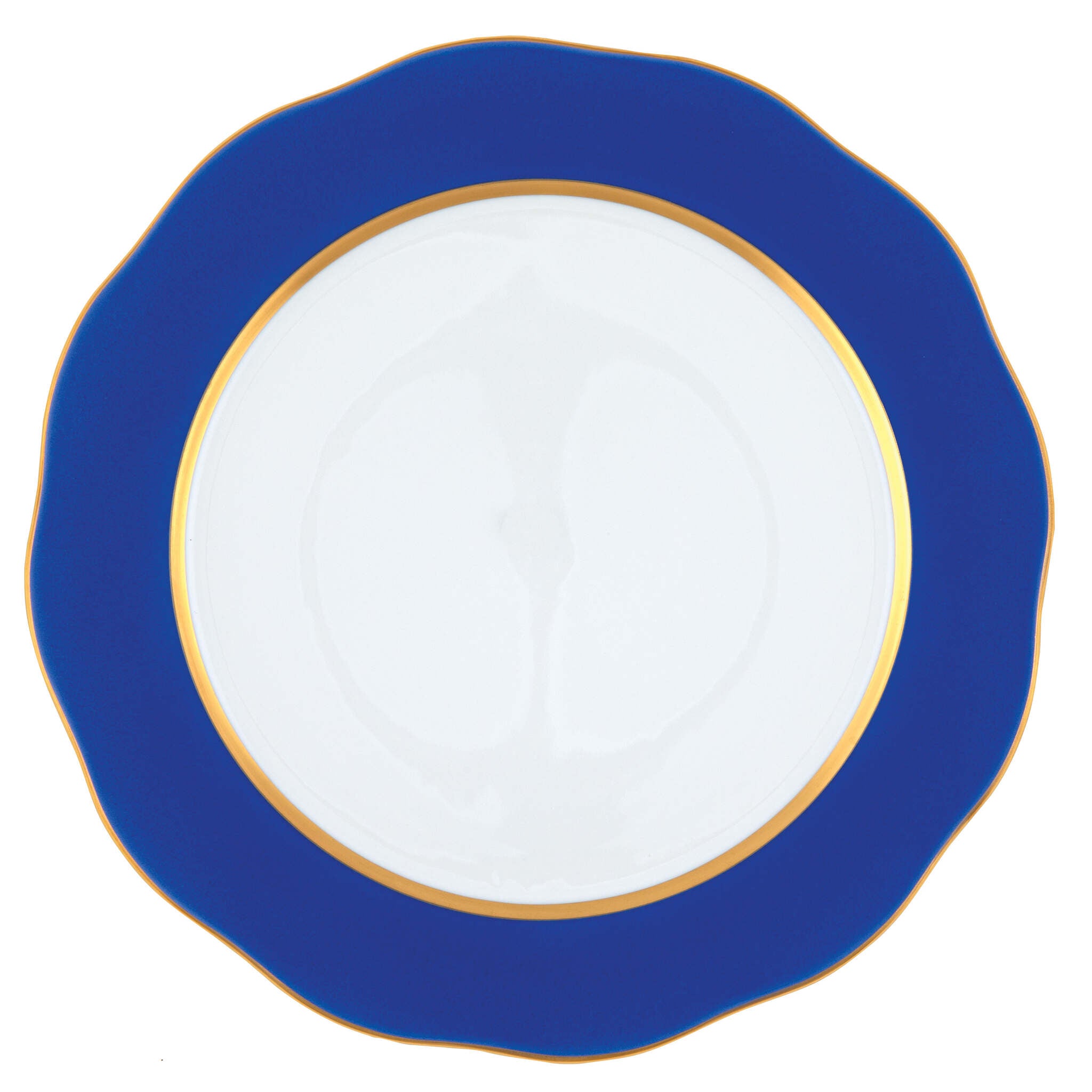 Hand-painted Herend Silk Ribbon - Cobalt Blue Charger Charger & Service Plate in fine porcelain, 12in D, on a white background