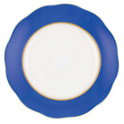 Hand-painted Herend Silk Ribbon - Cobalt Blue Dessert Plate in fine porcelain, 8.25in D, on a white background
