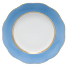 Hand-painted Herend Silk Ribbon - Cornflower Dessert Plate in fine porcelain, 8.25in D, on a white background