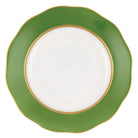 Hand-painted Herend Silk Ribbon - Fern Dessert Plate in fine porcelain, 8.25in D, on a white background
