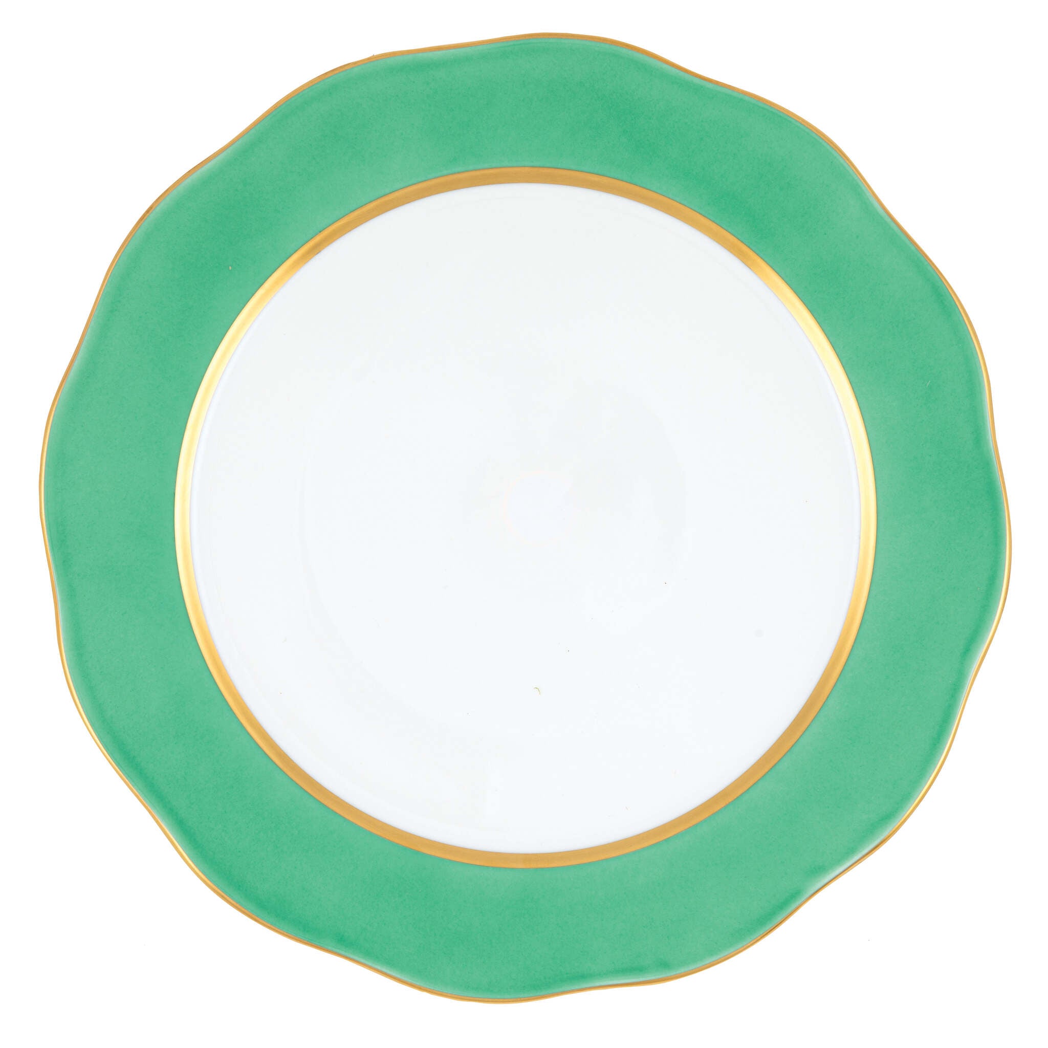 Hand-painted Herend Silk Ribbon - Mint Charger Charger & Service Plate in fine porcelain, 12in D, on a white background