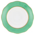 Hand-painted Herend Silk Ribbon - Mint Dessert Plate in fine porcelain, 8.25in D, on a white background