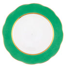 Hand-painted Herend Silk Ribbon - Mint Service Plate in fine porcelain, 11in D, on a white background