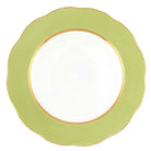 Hand-painted Herend Silk Ribbon - Olive Service Plate in fine porcelain, 11in D, on a white background