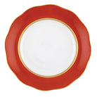 Hand-painted Herend Silk Ribbon - Pumpkin Dessert Plate in fine porcelain, 8.25in D, on a white background