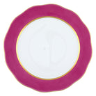 Hand-painted Herend Silk Ribbon - Raspberry Charger Charger & Service Plate in fine porcelain, 12in D, on a white background