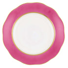 Hand-painted Herend Silk Ribbon - Raspberry Dessert Plate in fine porcelain, 8.25in D, on a white background