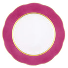 Hand-painted Herend Silk Ribbon - Raspberry Service Plate in fine porcelain, 11in D, on a white background