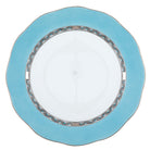 Hand-painted Herend Silk Ribbon - Turquoise Platinum Charger Charger & Service Plate in fine porcelain, 12in D, on a white background