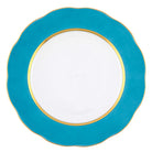 Hand-painted Herend Silk Ribbon - Turquoise Service Plate in fine porcelain, 11in D, on a white background