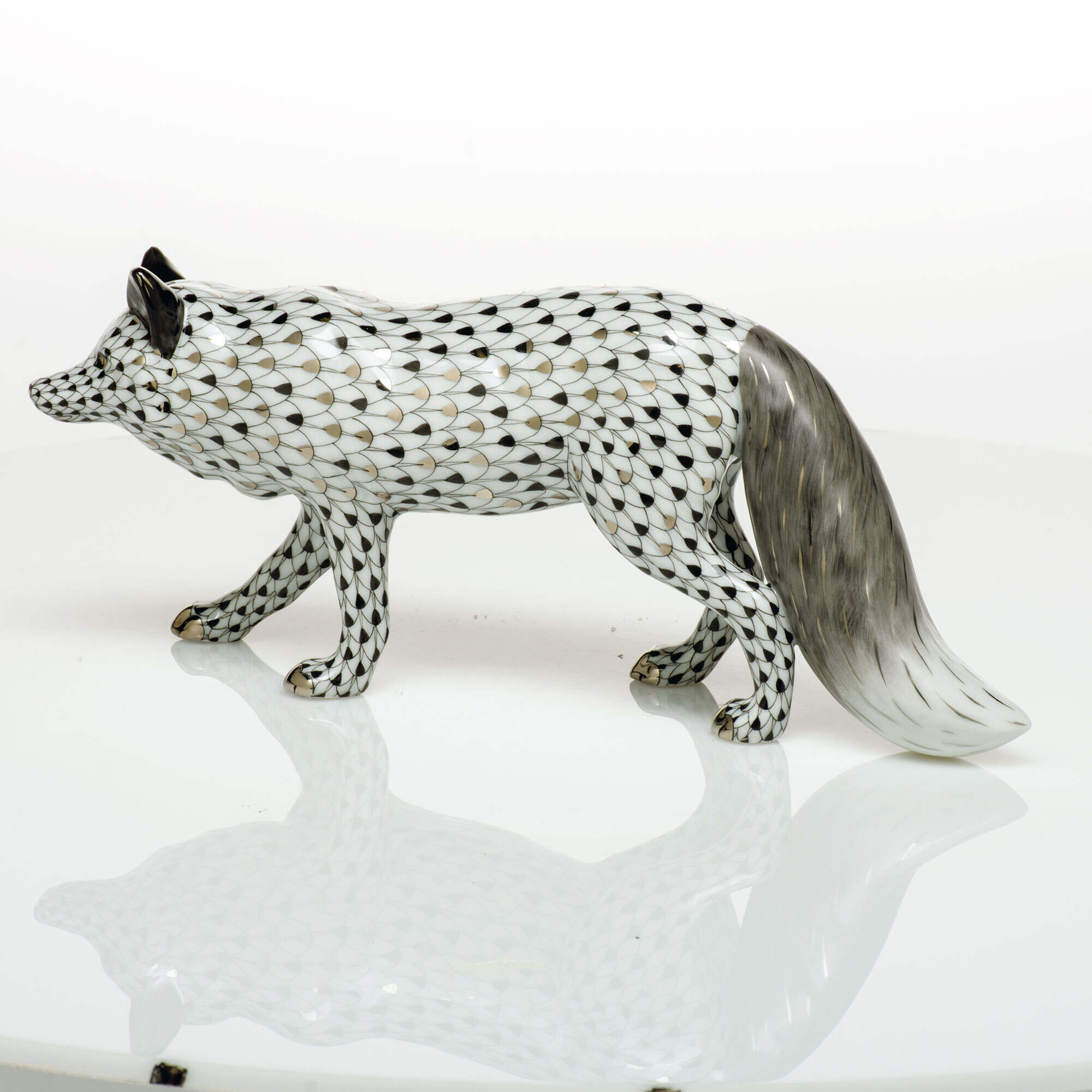 Herend Silver Fox Figurine — additional view