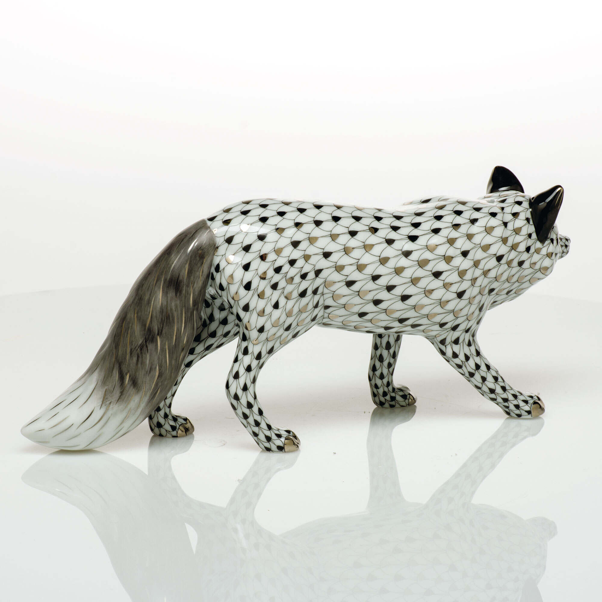 Herend Silver Fox Figurine — additional view