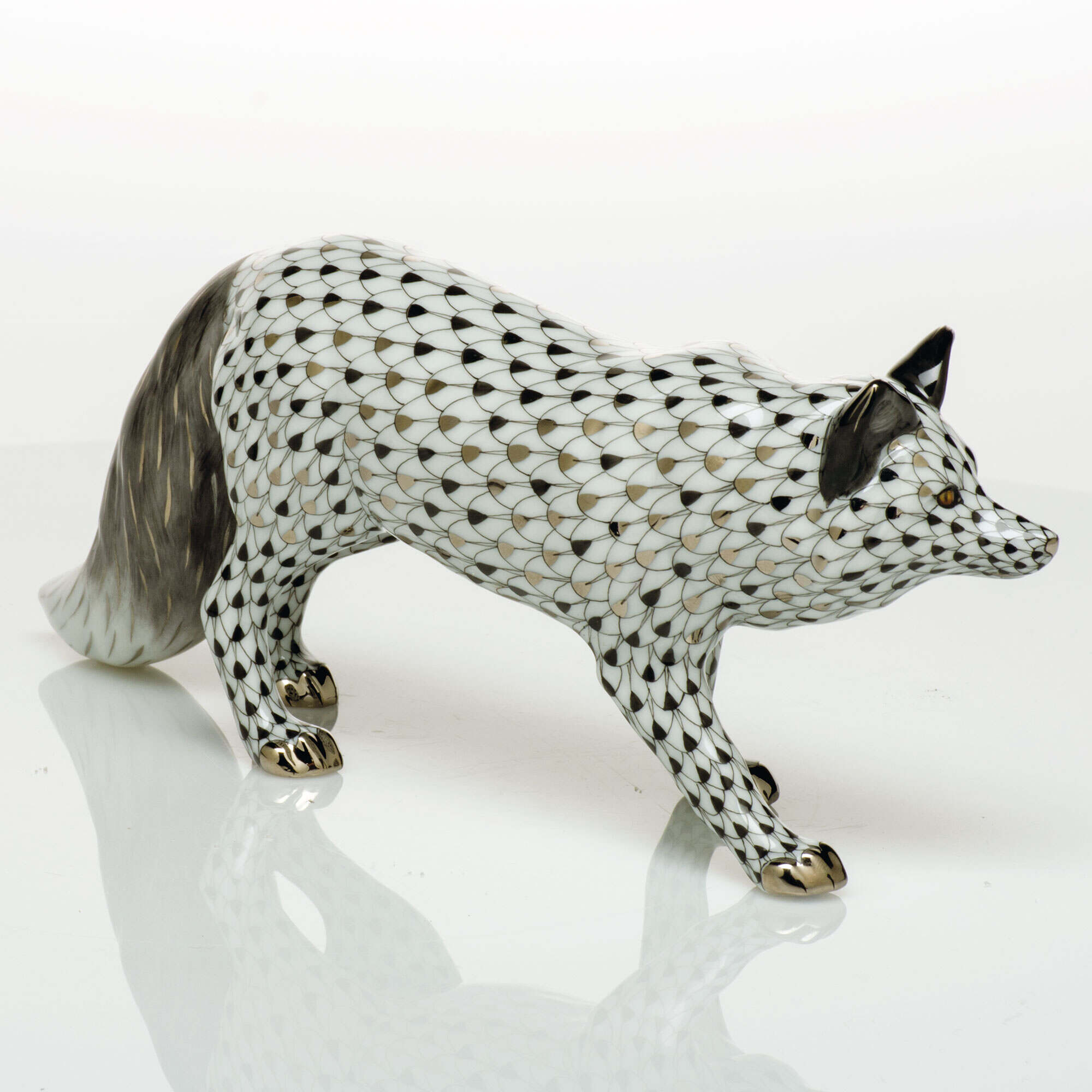 Herend Silver Fox Figurine — additional view