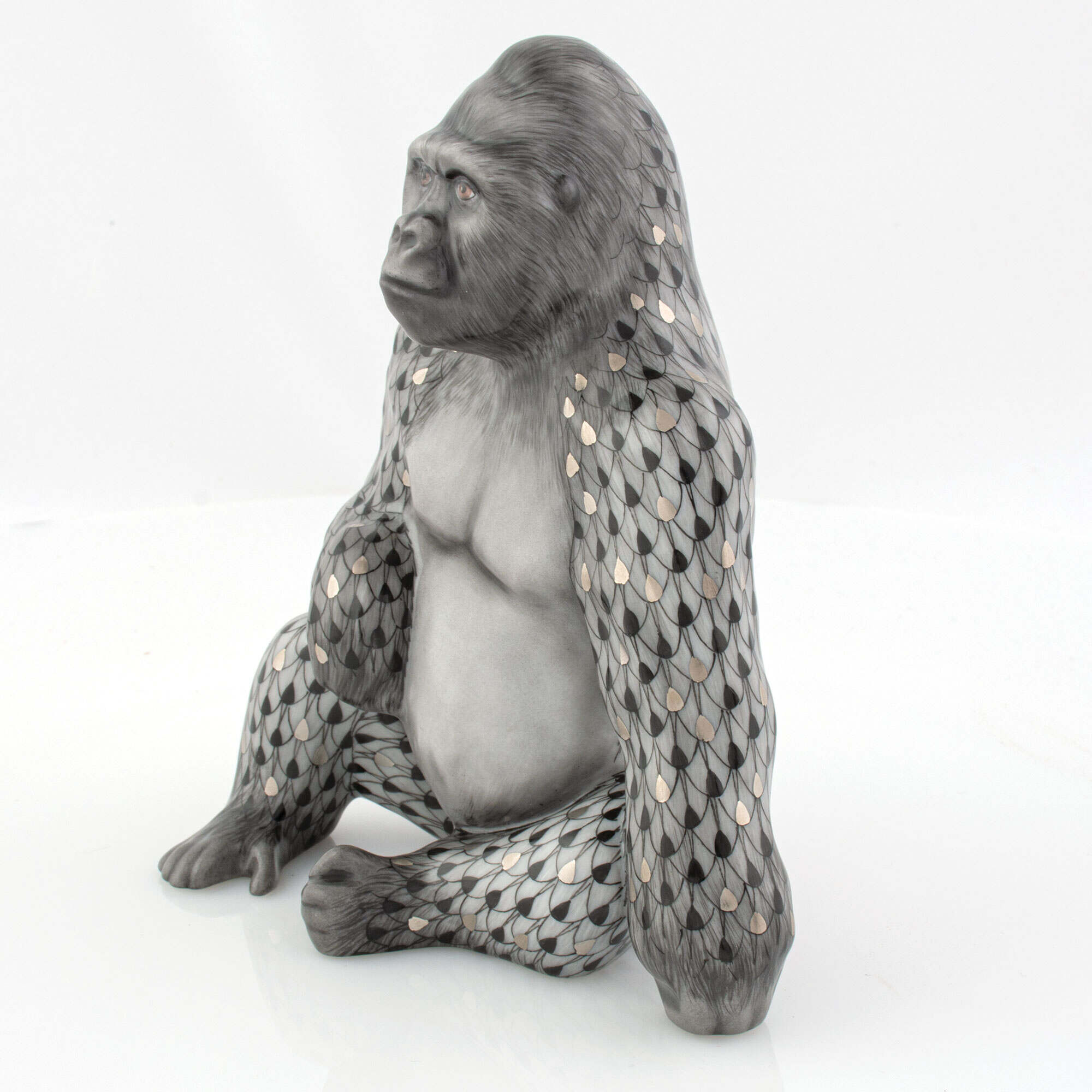 Herend Silverback Gorilla Figurine — additional view