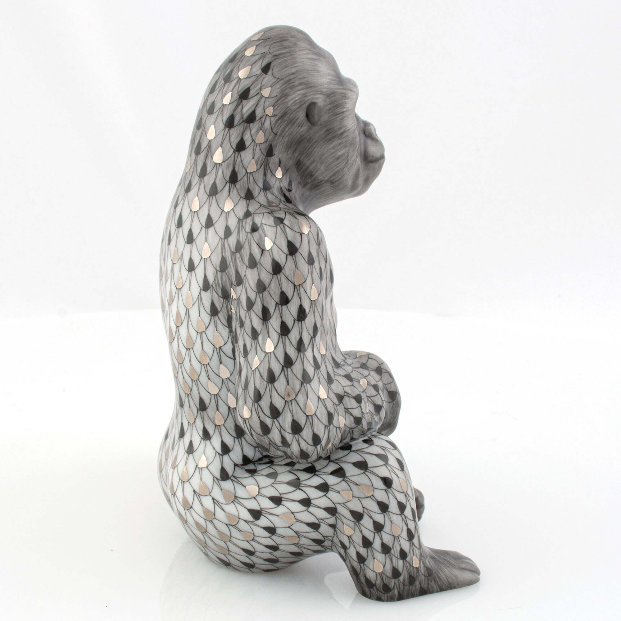 Herend Silverback Gorilla Figurine — additional view