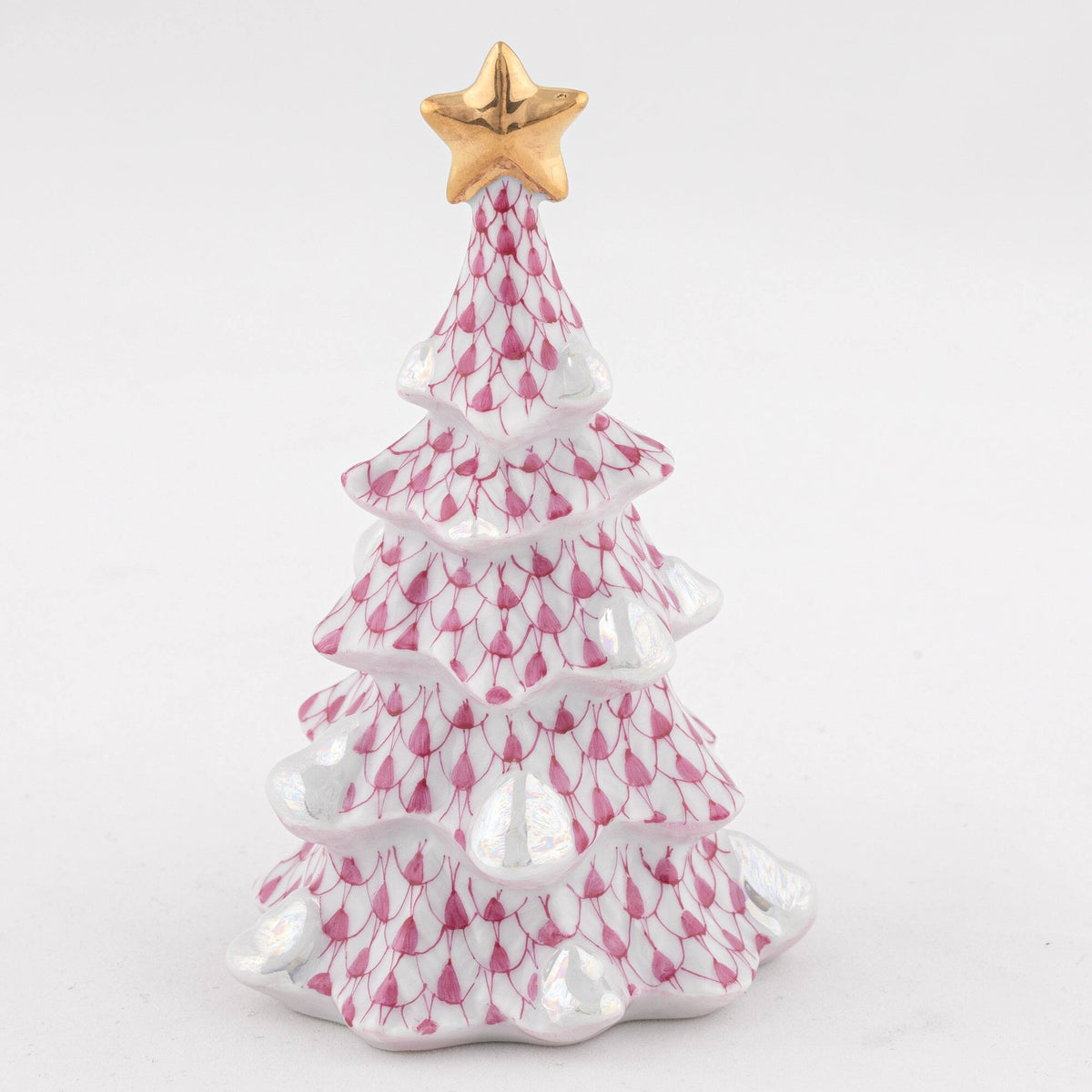Herend Simple Christmas Tree Figurine – Raspberry, alternate view