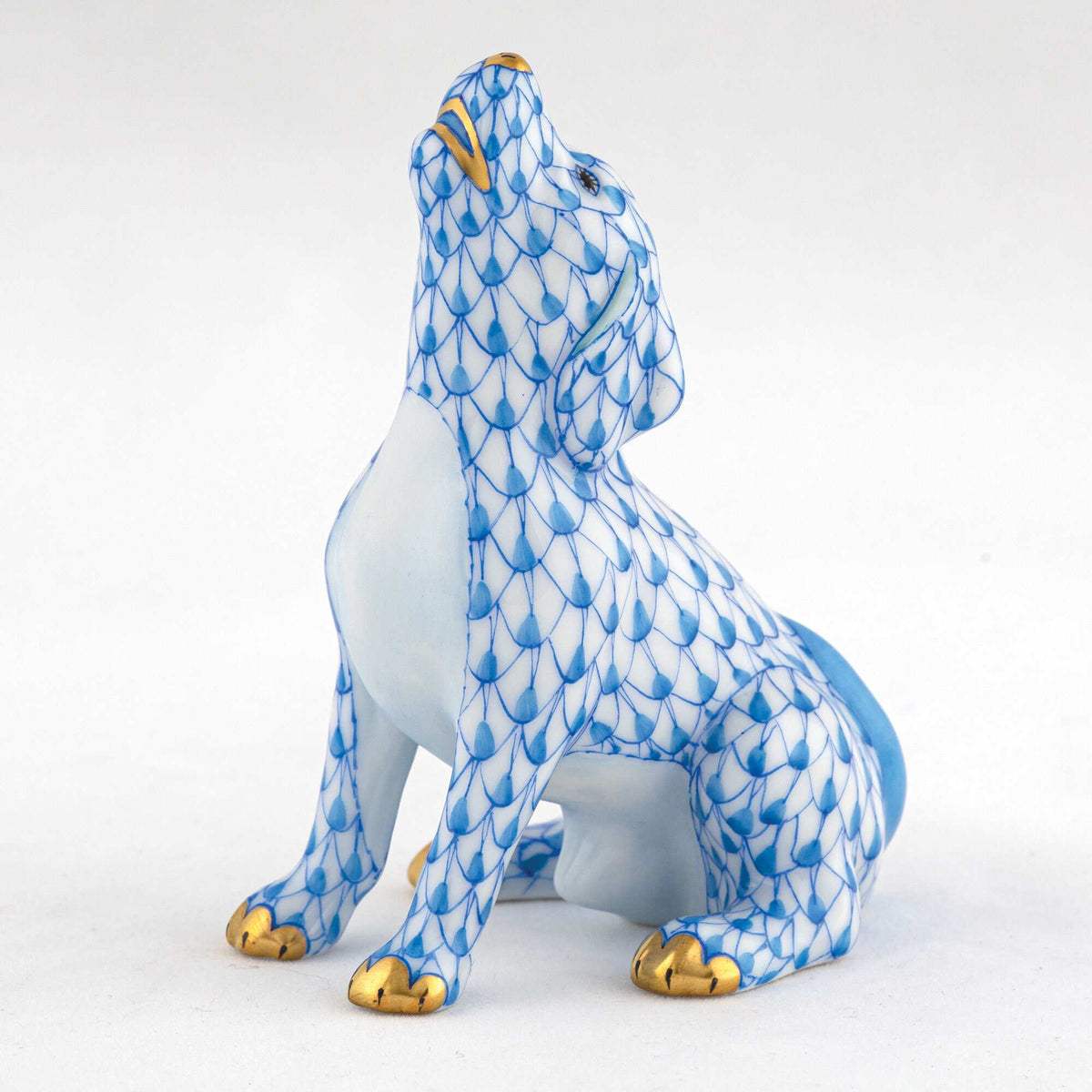 Herend Singing Beagle Figurine – Blue, alternate view
