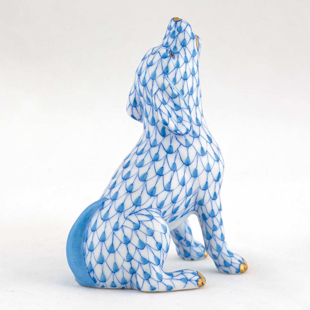 Herend Singing Beagle Figurine – Blue, alternate view
