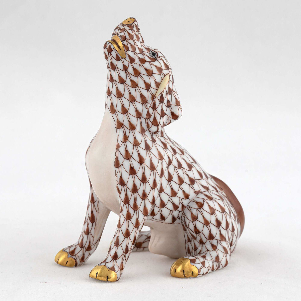 Herend Singing Beagle Figurine – Chocolate, alternate view