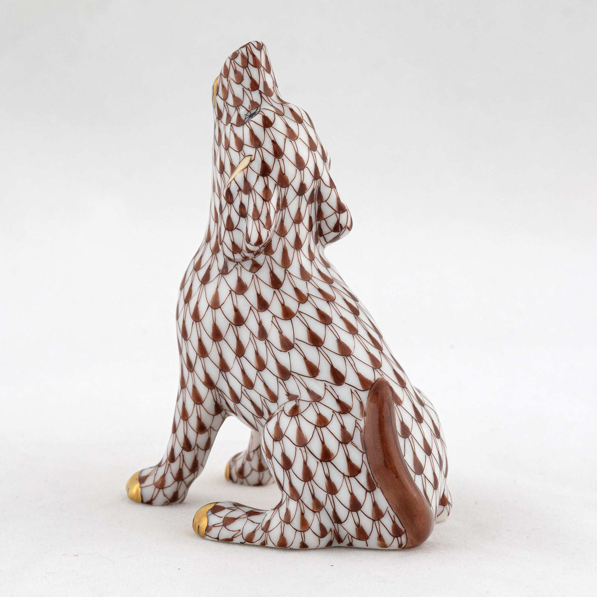 Herend Singing Beagle Figurine – Chocolate, alternate view