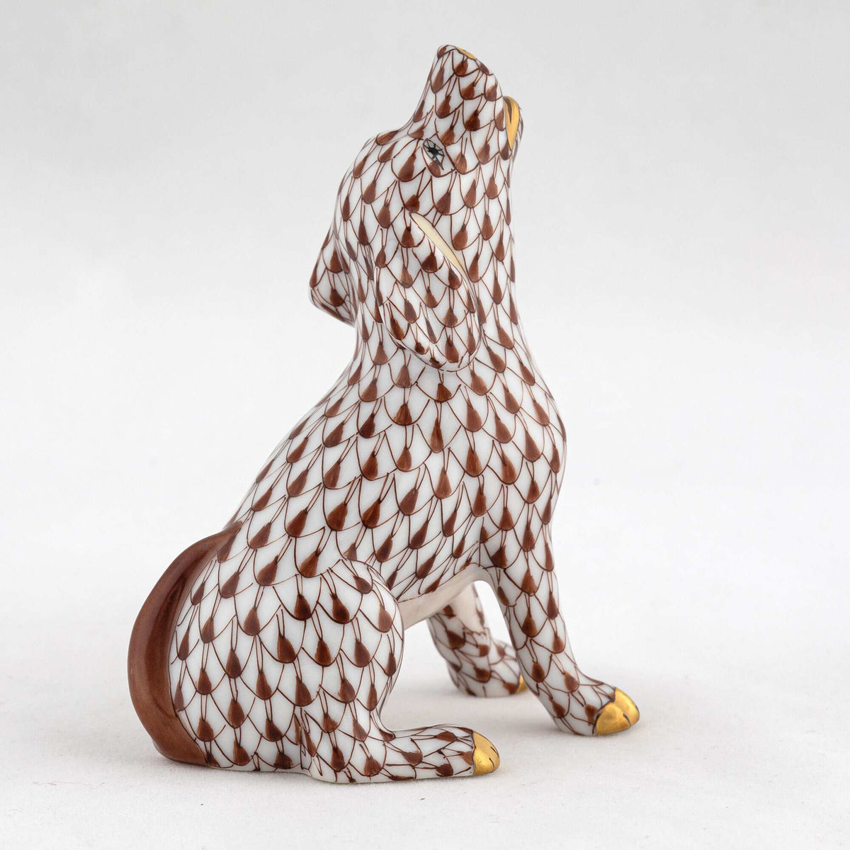 Herend Singing Beagle Figurine – Chocolate, alternate view