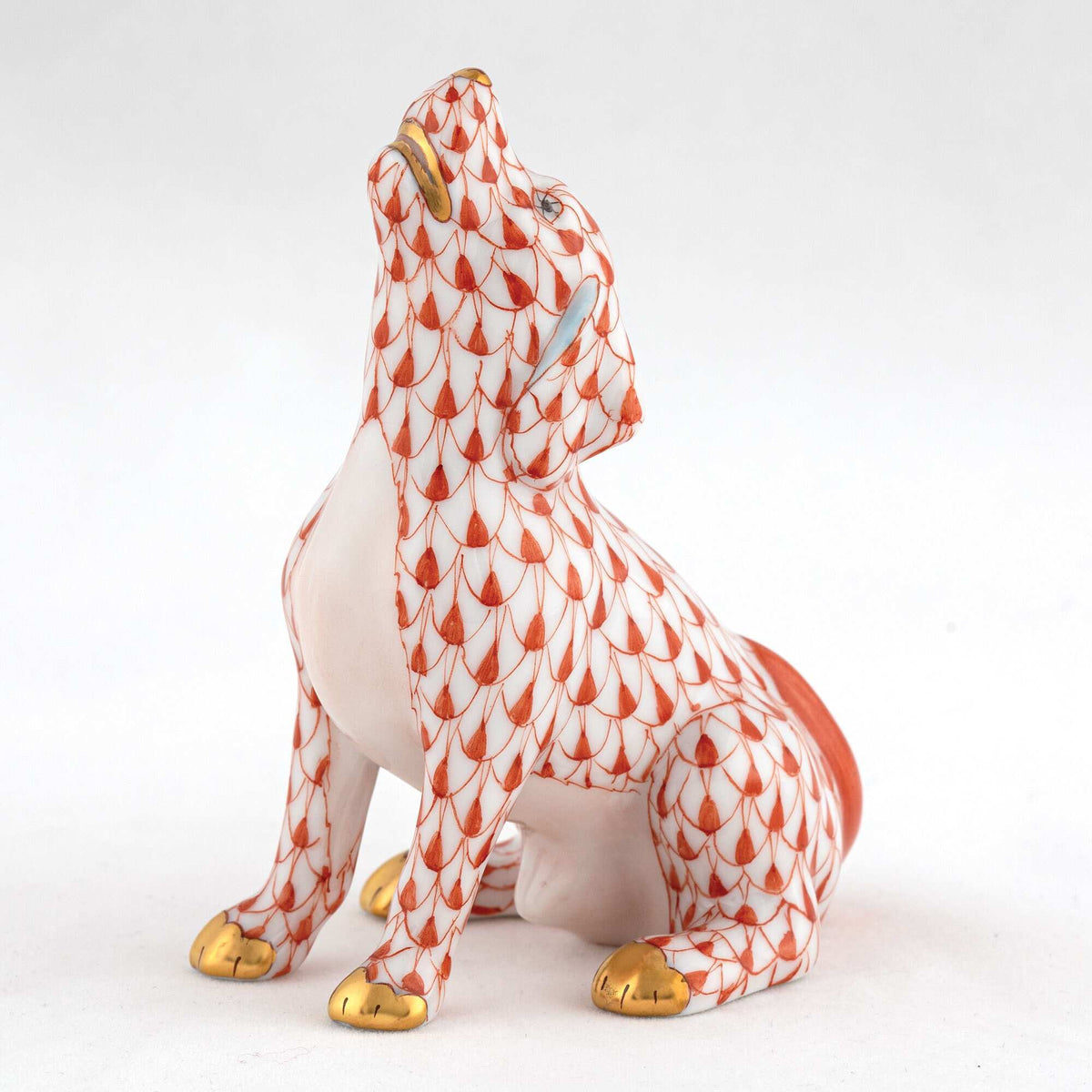 Herend Singing Beagle Figurine – Rust, alternate view